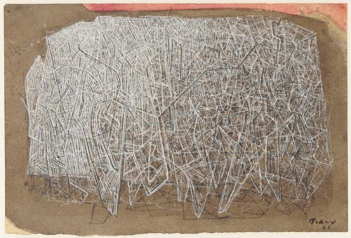 Detail of a painting by Mark Tobey